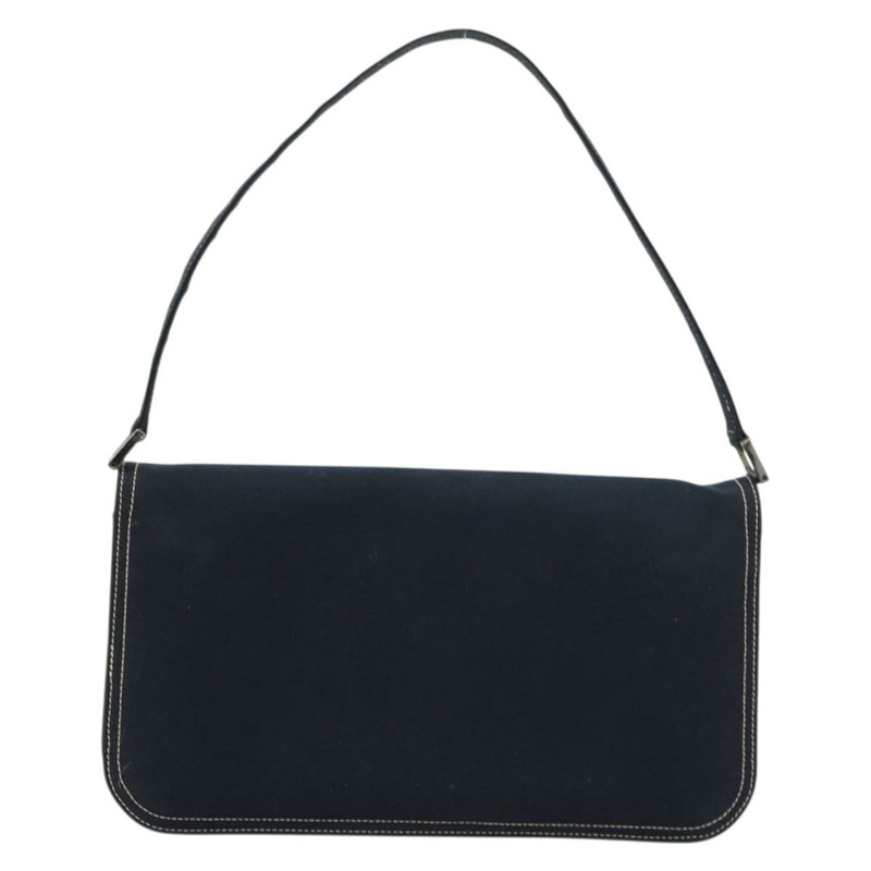 【日本直送】FENDI 大理石紋 Mamma Baguette 單肩包 帆布 海軍藍 銀色 正品 am11569A-1
