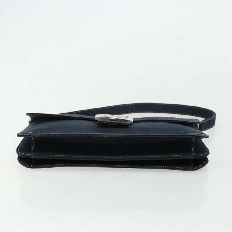 【日本直送】FENDI 大理石紋 Mamma Baguette 單肩包 帆布 海軍藍 銀色 正品 am11569A-4