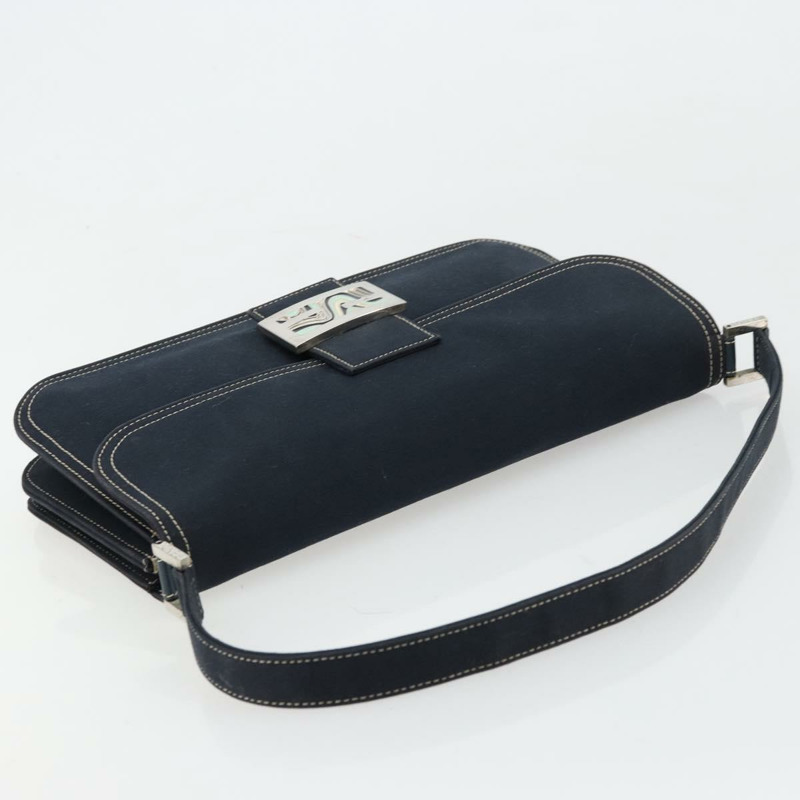【日本直送】FENDI 大理石紋 Mamma Baguette 單肩包 帆布 海軍藍 銀色 正品 am11569A-5
