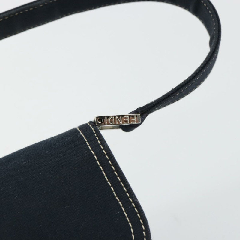 【日本直送】FENDI 大理石紋 Mamma Baguette 單肩包 帆布 海軍藍 銀色 正品 am11569A-8