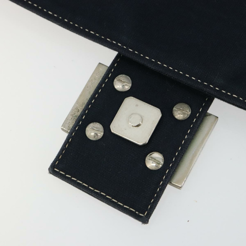 【日本直送】FENDI 大理石紋 Mamma Baguette 單肩包 帆布 海軍藍 銀色 正品 am11569A-20