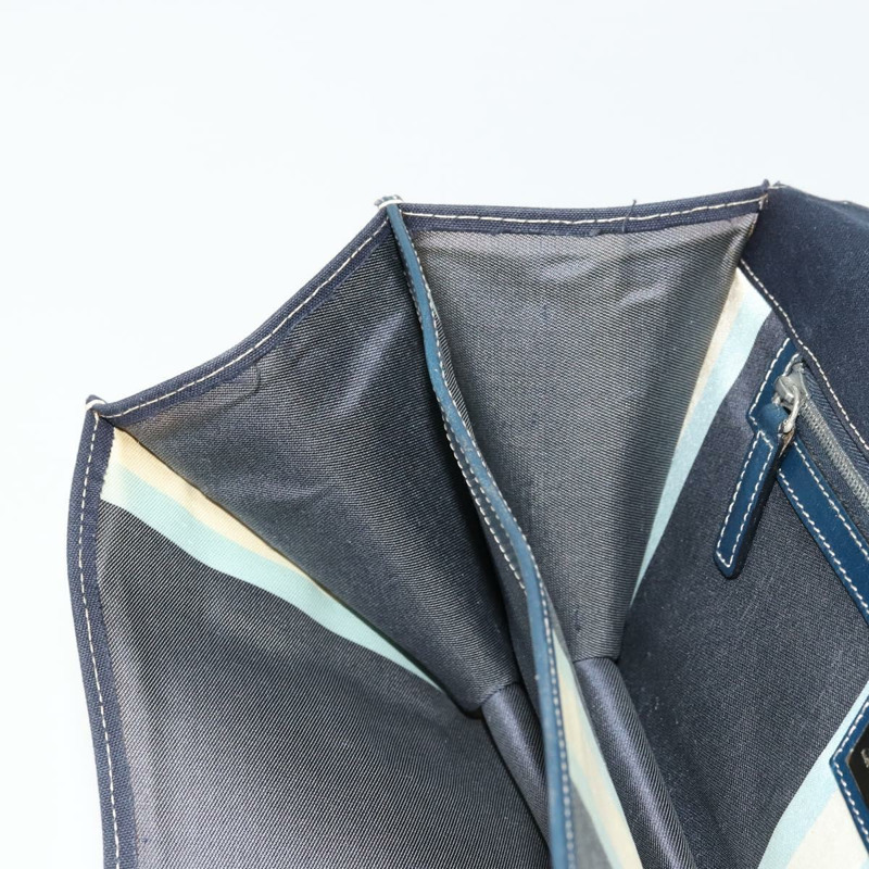 【日本直送】FENDI 大理石紋 Mamma Baguette 單肩包 帆布 海軍藍 銀色 正品 am11569A-22