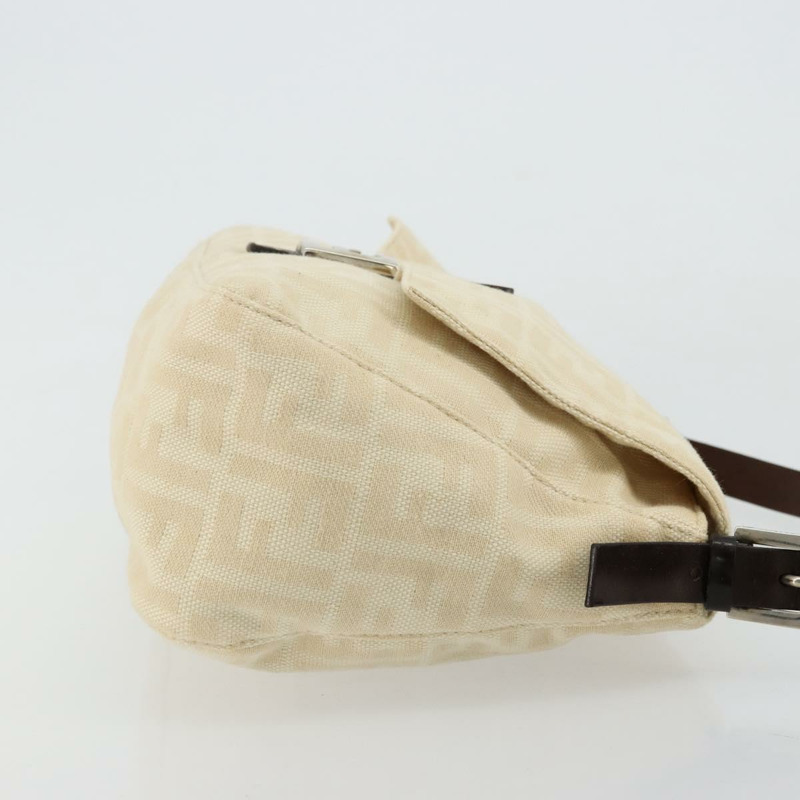 【日本直送】FENDI Zucca 帆布 Mamma Baguette 單肩包米色銀色正品 ep14613A-2
