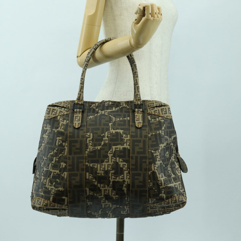 【日本直送】FENDI Zucca帆布手提包 米色 正品 179203SM-21