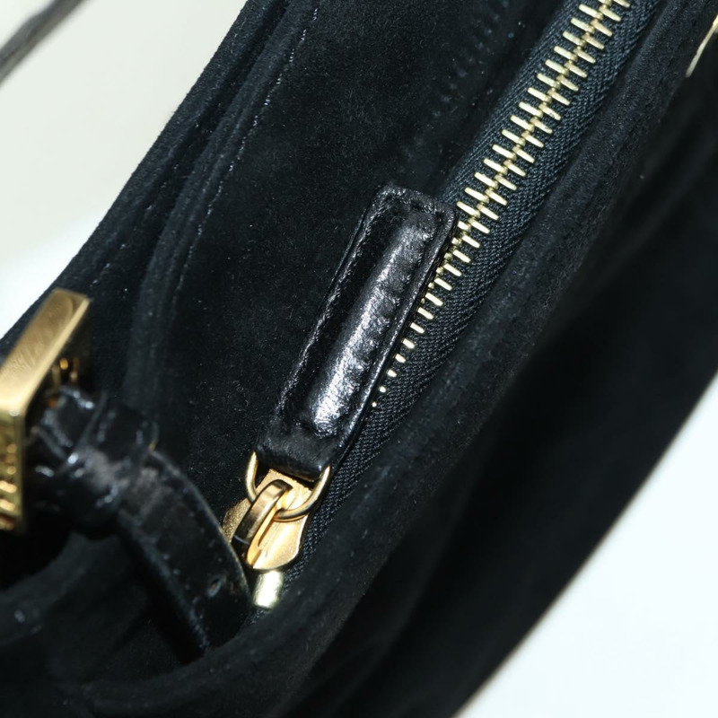 【日本直送】FENDI Mamma Baguette 手提包，黑色金邊麂皮，正品編號 178745V-9