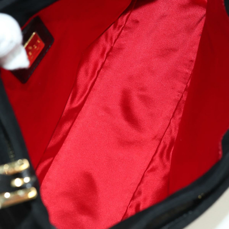 【日本直送】FENDI Mamma Baguette 手提包，黑色金邊麂皮，正品編號 178745V-10