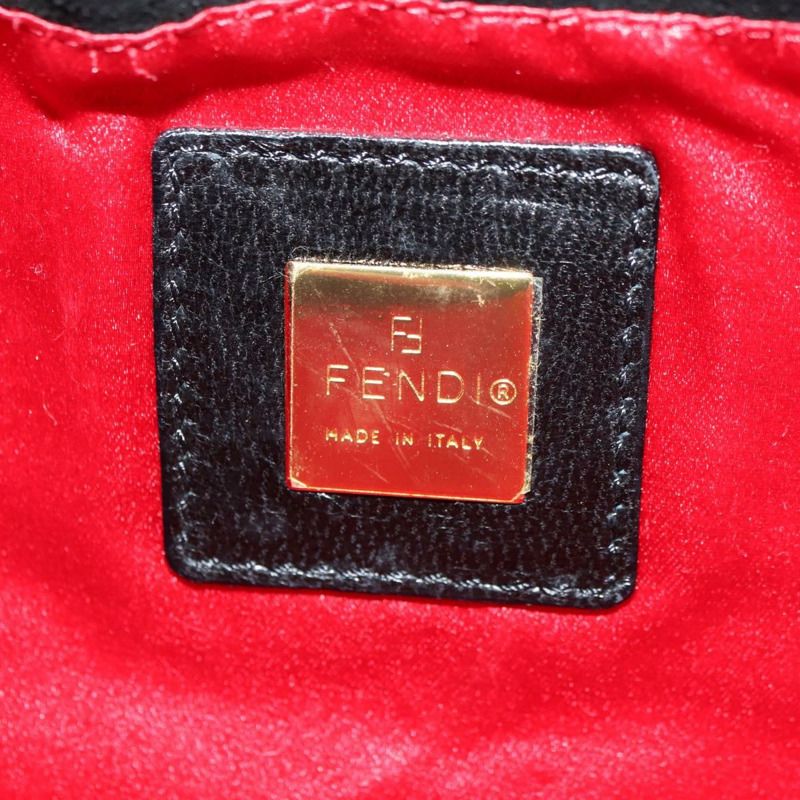 【日本直送】FENDI Mamma Baguette 手提包，黑色金邊麂皮，正品編號 178745V-19