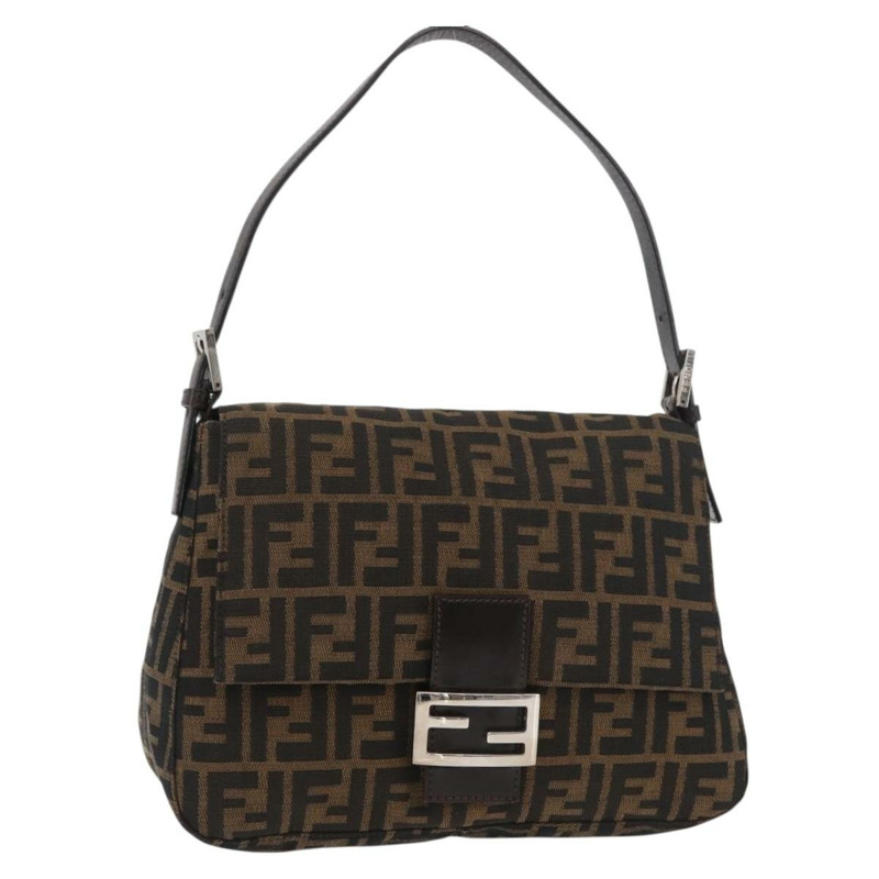 【日本直送】FENDI Zucca帆布Mamma Baguette單肩包 黑色棕色 正品 179388SAV-0