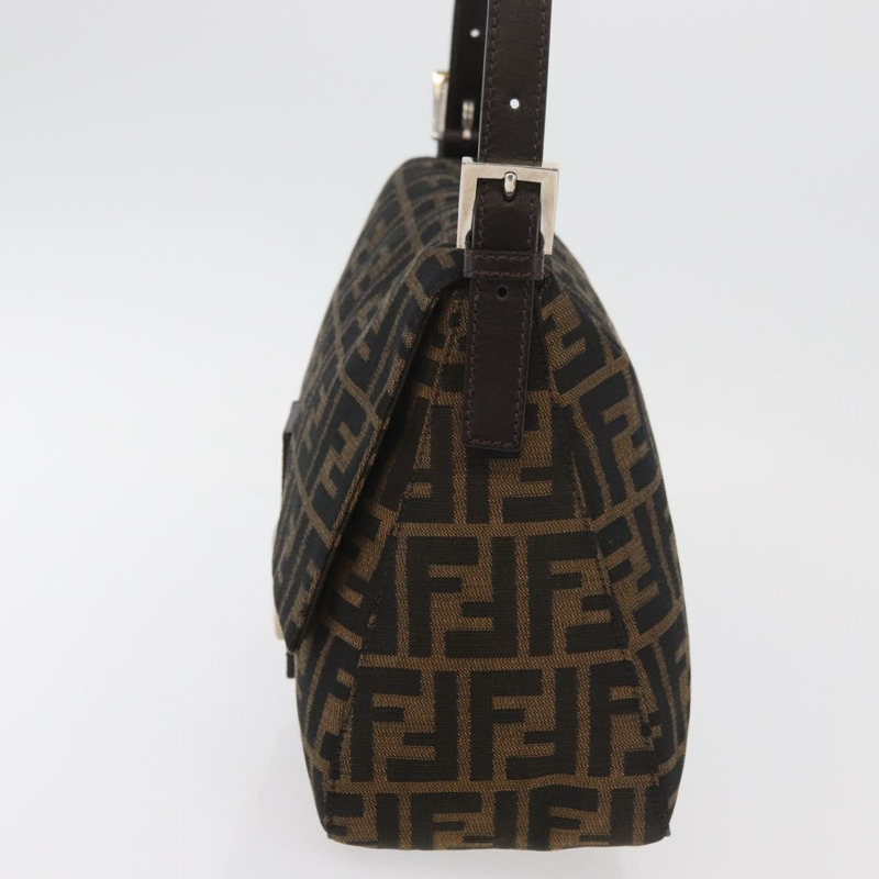 【日本直送】FENDI Zucca帆布Mamma Baguette單肩包 黑色棕色 正品 179388SAV-2