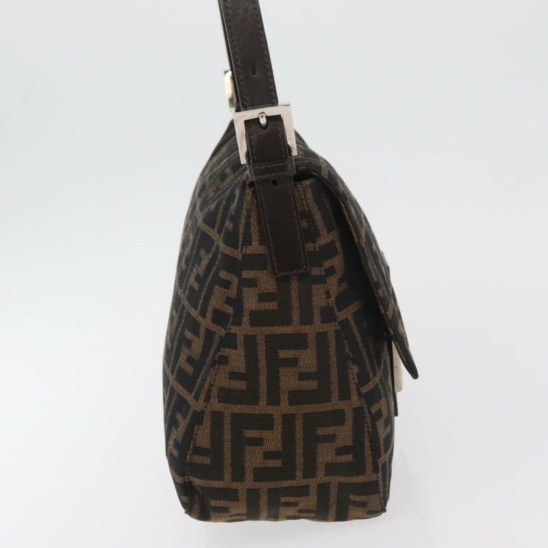 【日本直送】FENDI Zucca帆布Mamma Baguette單肩包 黑色棕色 正品 179388SAV-3