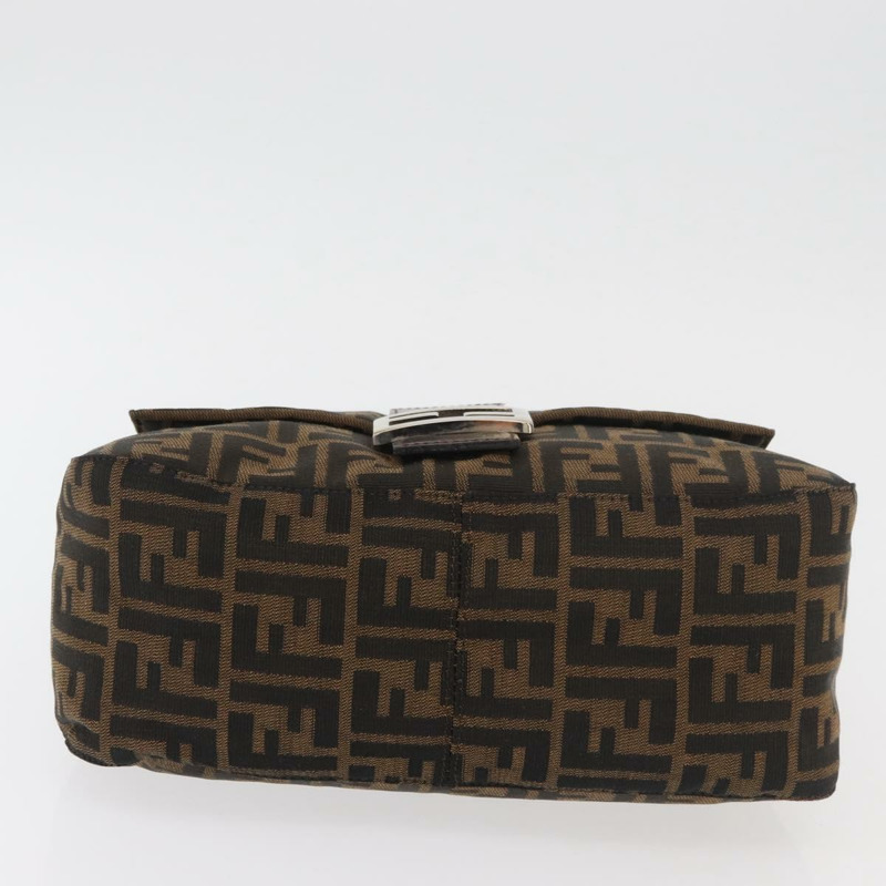 【日本直送】FENDI Zucca帆布Mamma Baguette單肩包 黑色棕色 正品 179388SAV-4