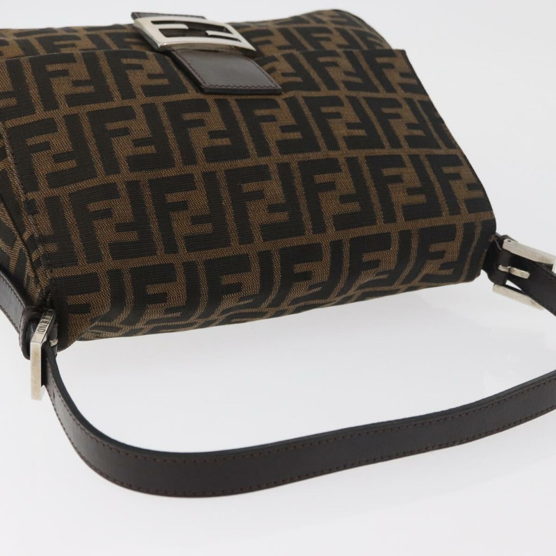 【日本直送】FENDI Zucca帆布Mamma Baguette單肩包 黑色棕色 正品 179388SAV-5