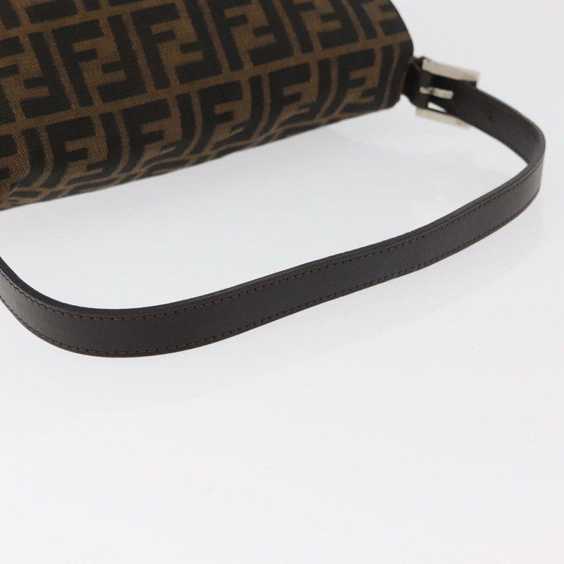 【日本直送】FENDI Zucca帆布Mamma Baguette單肩包 黑色棕色 正品 179388SAV-6