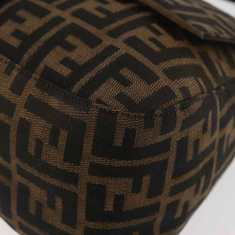 【日本直送】FENDI Zucca帆布Mamma Baguette單肩包 黑色棕色 正品 179388SAV-15