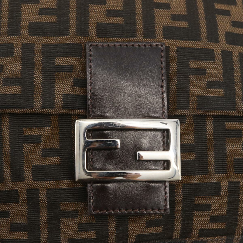 【日本直送】FENDI Zucca帆布Mamma Baguette單肩包 黑色棕色 正品 179388SAV-18