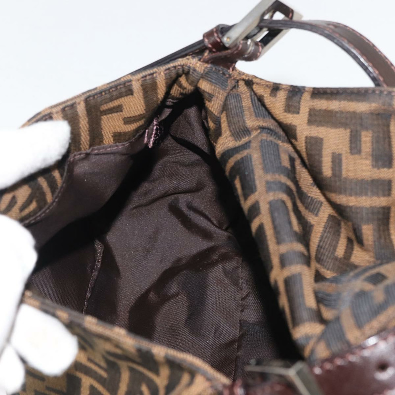 【日本直送】FENDI Zucca帆布Mamma Baguette單肩包 黑色棕色 正品 179388SAV-21