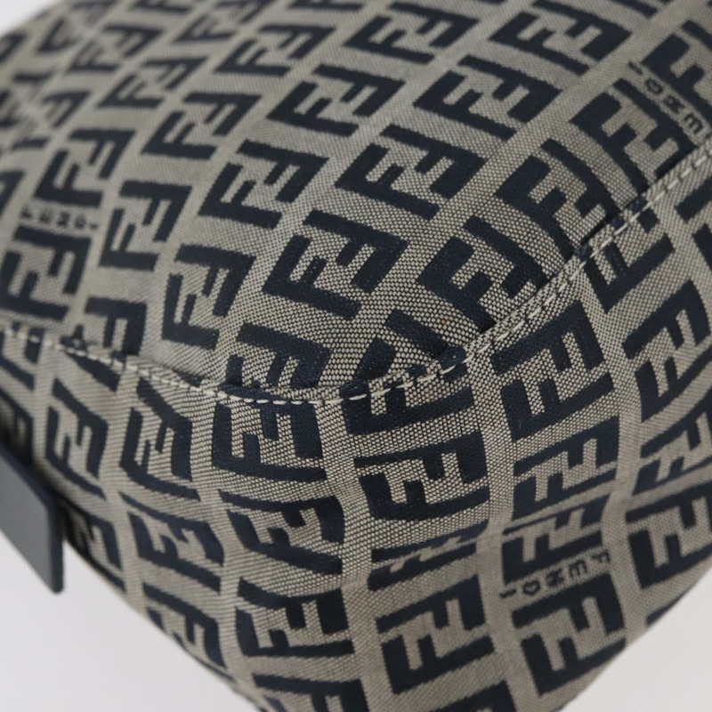 【日本直送】FENDI Zucchino帆布Mamma Baguette單肩包 海軍藍 銀色 正品 179028SAV-15