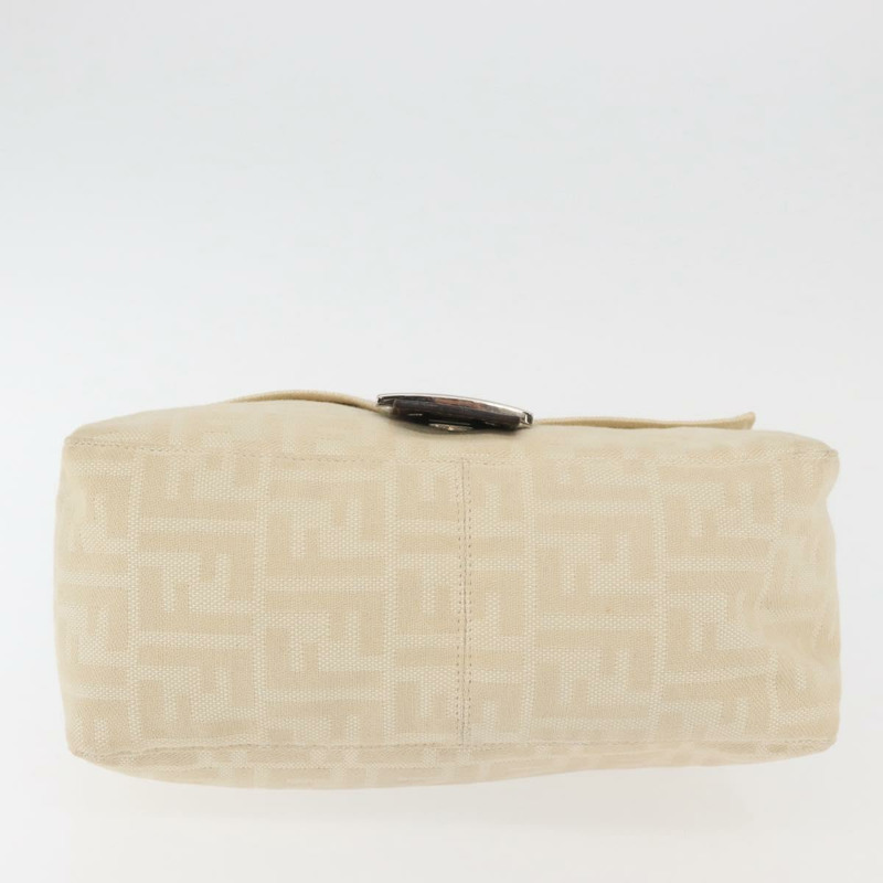【日本直送】FENDI Zucca帆布Mamma Baguette單肩包 米色 銀色 正品 179443V-4