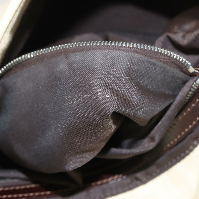 【日本直送】FENDI Zucca帆布Mamma Baguette單肩包 米色 銀色 正品 179443V-10