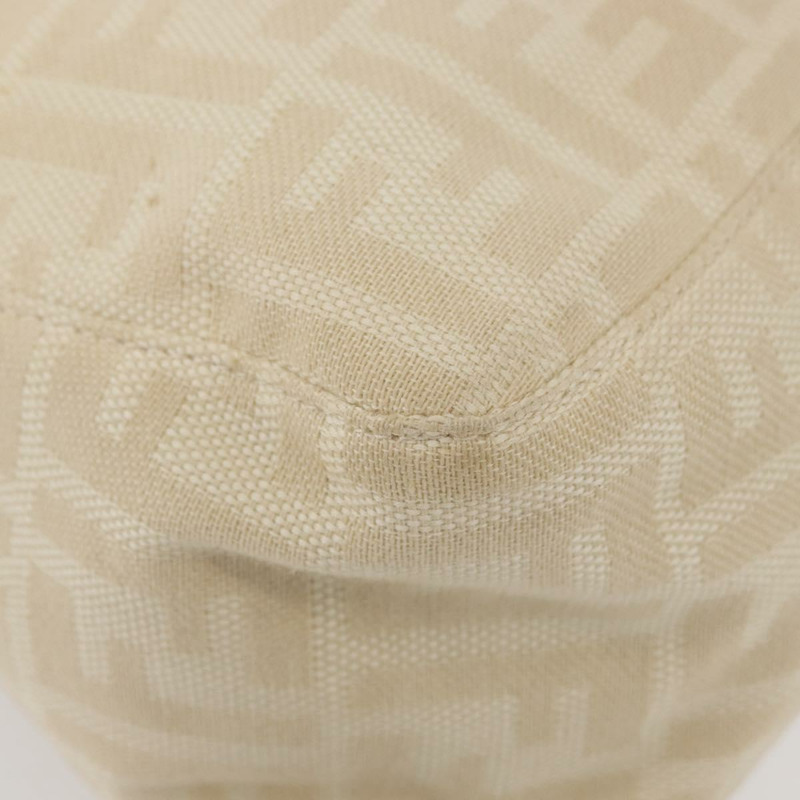 【日本直送】FENDI Zucca帆布Mamma Baguette單肩包 米色 銀色 正品 179443V-15