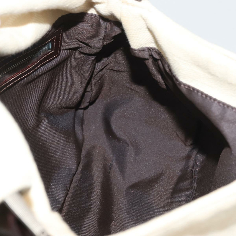 【日本直送】FENDI Zucca帆布Mamma Baguette單肩包 米色 銀色 正品 179443V-23