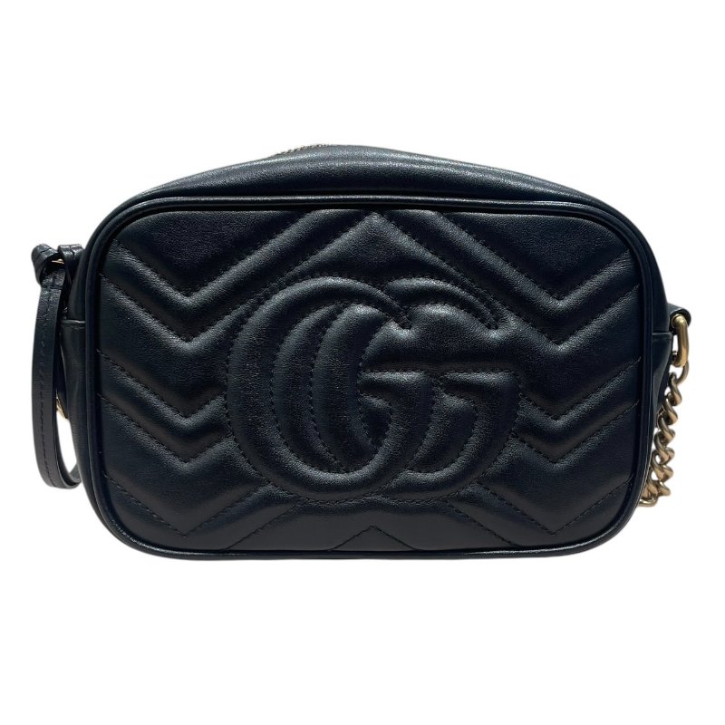 GUCCI 古馳 448065 GG MARMONT 肩背包 皮革 黑色 金釦 小號-2