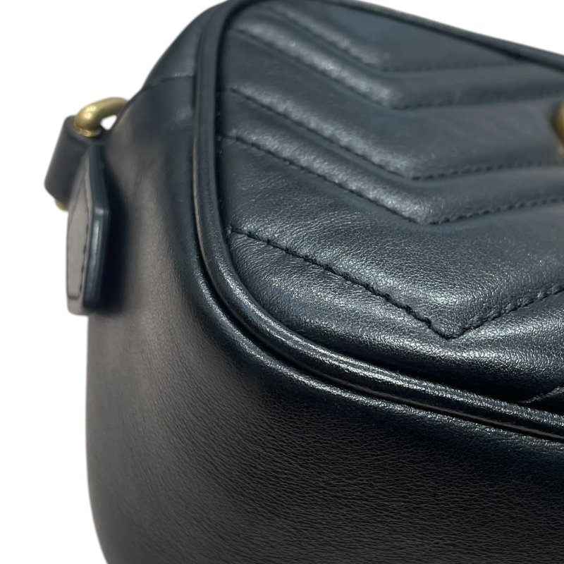 GUCCI 古馳 448065 GG MARMONT 肩背包 皮革 黑色 金釦 小號-6