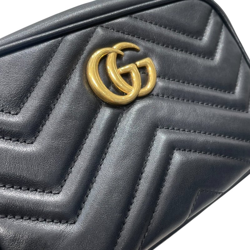 GUCCI 古馳 448065 GG MARMONT 肩背包 皮革 黑色 金釦 小號-10