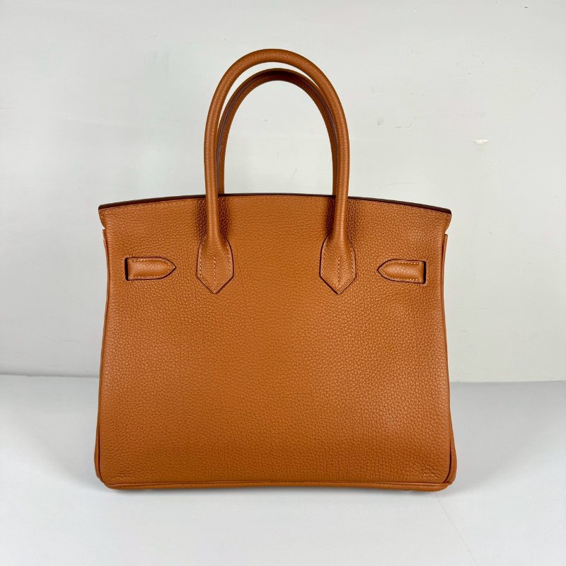 Hermes Birkin 30cm 金棕 拼琥珀黃 條紋 TOGO皮 銀釦 中隊長 柏金包 C刻 台灣購證-1