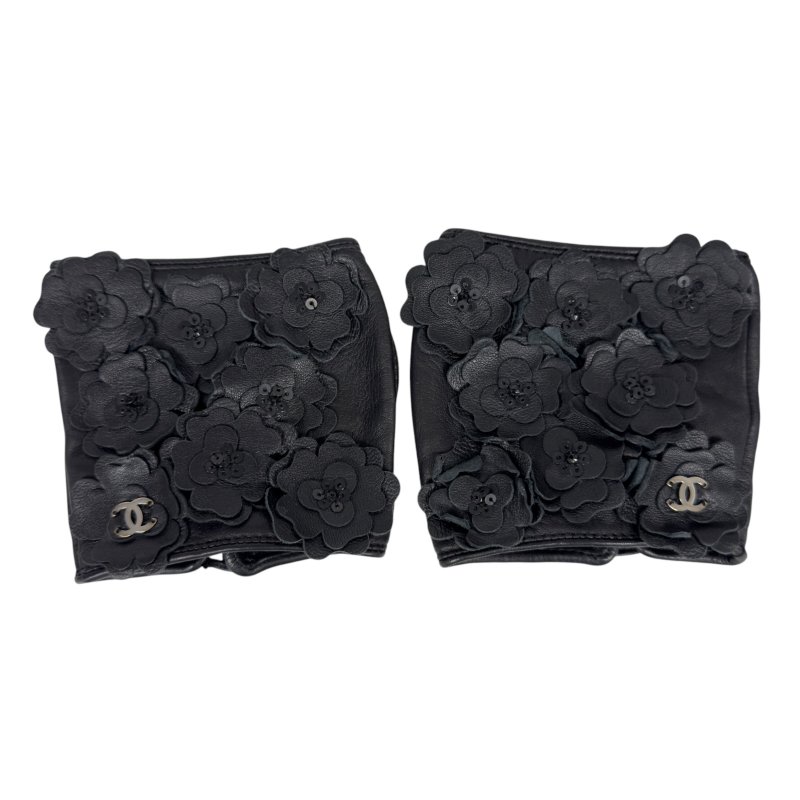CHANEL CC 花花 亮片 手套-0