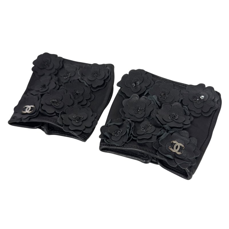 CHANEL CC 花花 亮片 手套-2