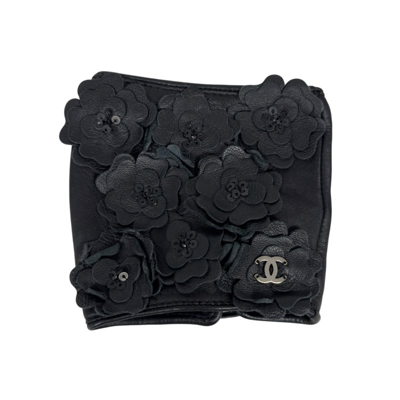 CHANEL CC 花花 亮片 手套-3