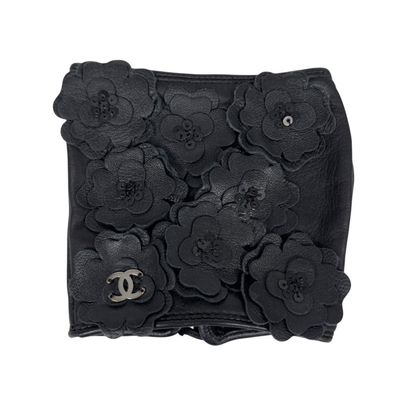 CHANEL CC 花花 亮片 手套-4