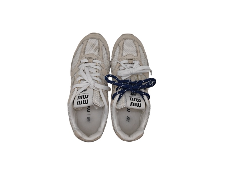 MIUMIU繆繆xNB 530 SL 七夕系列 絨面革 網布 低幫運動鞋 37碼-5