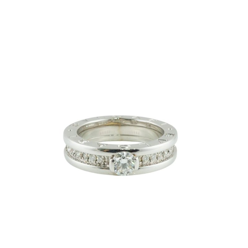 BVLGARI 寶格麗 B.zero1 18白K金鑲鑽戒指 鑽戒-0