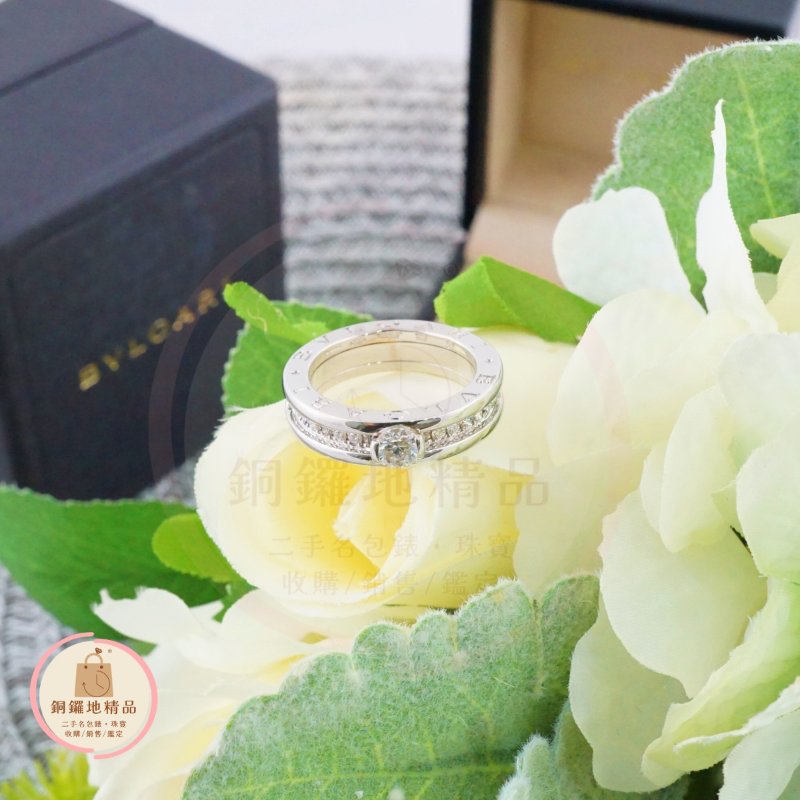 BVLGARI 寶格麗 B.zero1 18白K金鑲鑽戒指 鑽戒-1