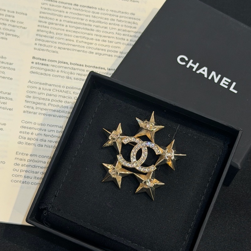CHANEL  五星水晶胸針-0
