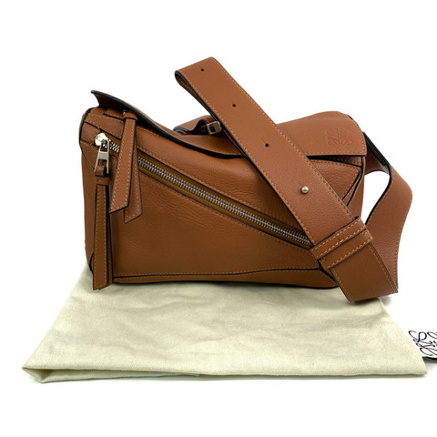 △ LOEWE 羅意威 Brown Calfskin Puzzle Waist Bag 啡色小牛皮腰包-267010006