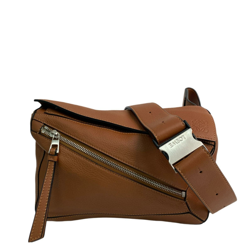 △ LOEWE 羅意威 Brown Calfskin Puzzle Waist Bag 啡色小牛皮腰包-267010006-1