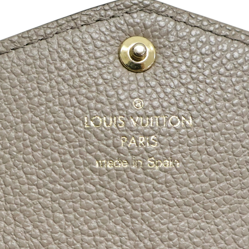 灰色 原花 牛皮 壓紋 Sarah 扣式長夾 金扣【LOUIS VUITTON LV 路易威登】 M81049-6