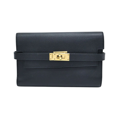 黑色 Epsom牛皮 Kelly Depliant Medium 三折長夾 D刻 金扣【HERMES 愛馬仕】