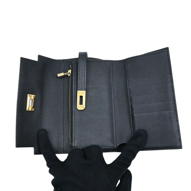 黑色 Epsom牛皮 Kelly Depliant Medium 三折長夾 D刻 金扣【HERMES 愛馬仕】-2