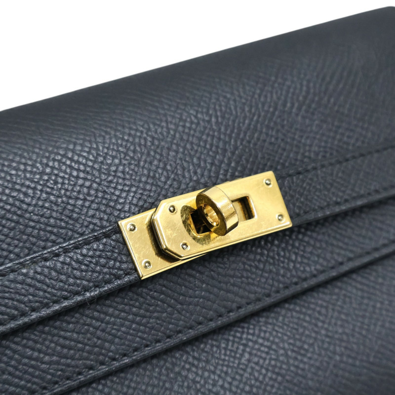 黑色 Epsom牛皮 Kelly Depliant Medium 三折長夾 D刻 金扣【HERMES 愛馬仕】-8