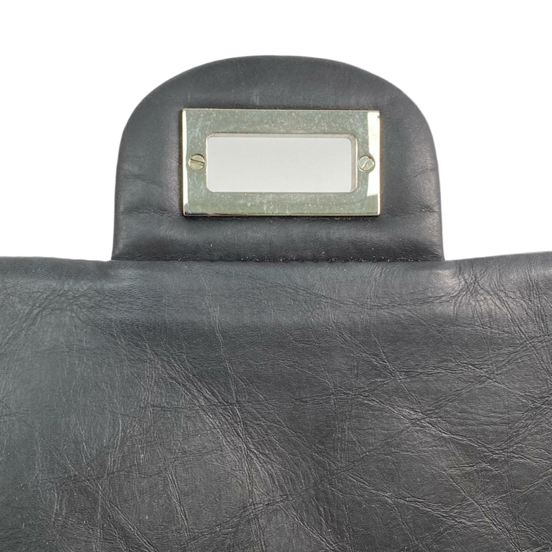△ CHANEL 香奈兒 Black Aged Calfskin 2.55 Silver Tone Metal 30CM Double Flap Mobile Art Hong Kong 2008 Karl Lagerfield No.11 Chain Shoulder Bag 黑色舊化小牛皮2.55銀色金屬30CM No.11鎖鏈肩背包-267010078-21