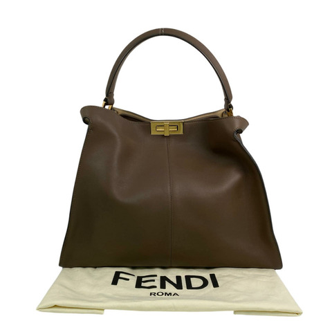 △ FENDI 芬迪 Brown Calfskin Peekaboo X-Lite Handbag 啡色小牛皮手挽袋 8BN304-267010359
