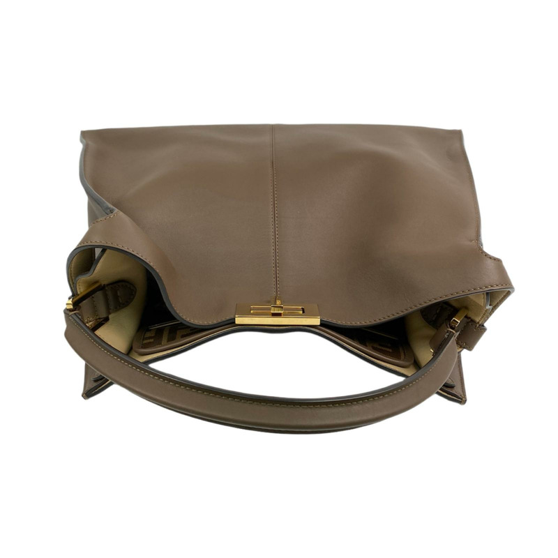 △ FENDI 芬迪 Brown Calfskin Peekaboo X-Lite Handbag 啡色小牛皮手挽袋 8BN304-267010359-10