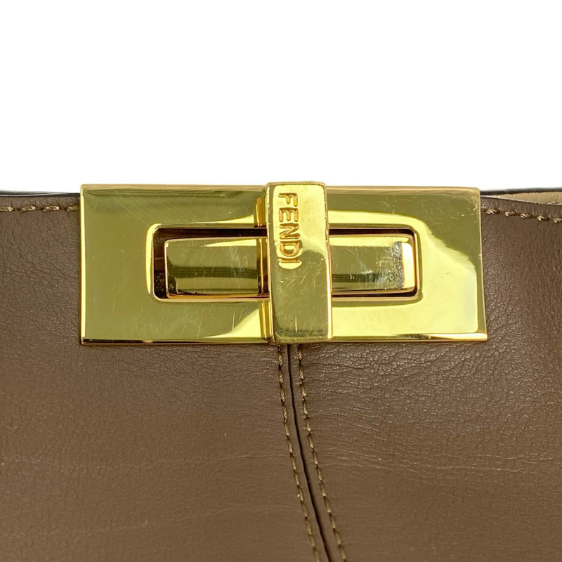 △ FENDI 芬迪 Brown Calfskin Peekaboo X-Lite Handbag 啡色小牛皮手挽袋 8BN304-267010359-13