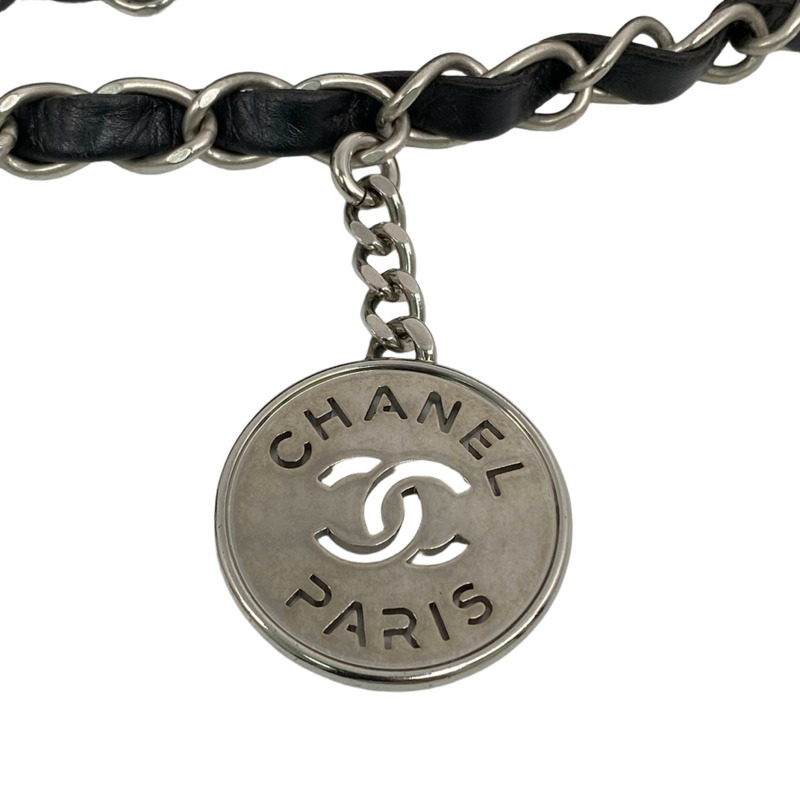 △ CHANEL 香奈兒 Black Calfskin Silver Tone Metal 22 Bag Chain Shoulder Bag 黑色小牛皮銀色金屬鎖鏈肩背包-267010357-18