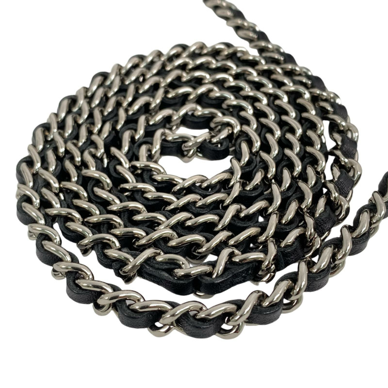 △ CHANEL 香奈兒 Black Calfskin Silver Tone Metal Cambon No.16 Chain Wallet 黑色小牛皮銀色金屬No.16鏈條銀包-267009841-13