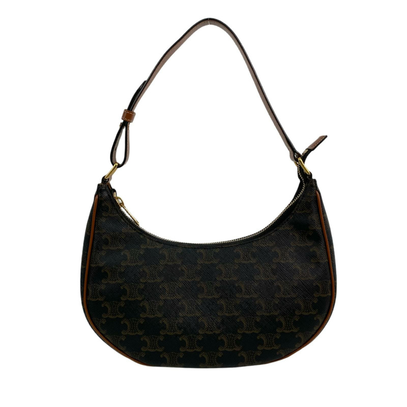 △ CELINE 思琳 Black And Brown Coated Canvas Ava Shoulder Bag 黑色和啡色塗層帆布肩背包-267010530-1